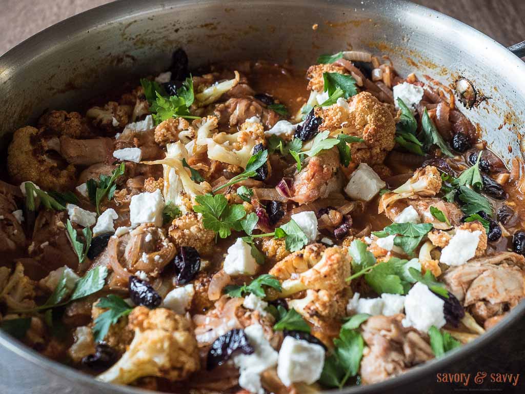 Greek chicken and cauliflower stew