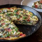 Spinach, mushroom, feta, tomato Frittata