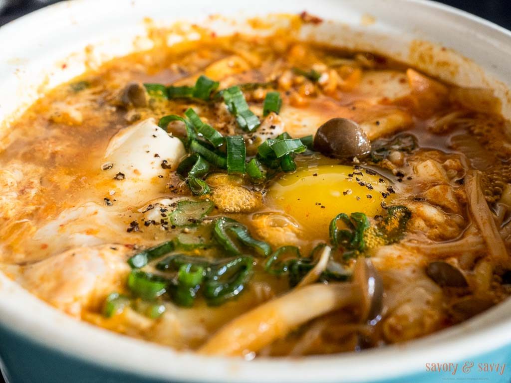 Kimchi Soondubu Jjigae (Soft Tofu Stew) - savory & savvy