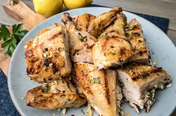 Grilled Butterflied Chicken with Lemon Recipe