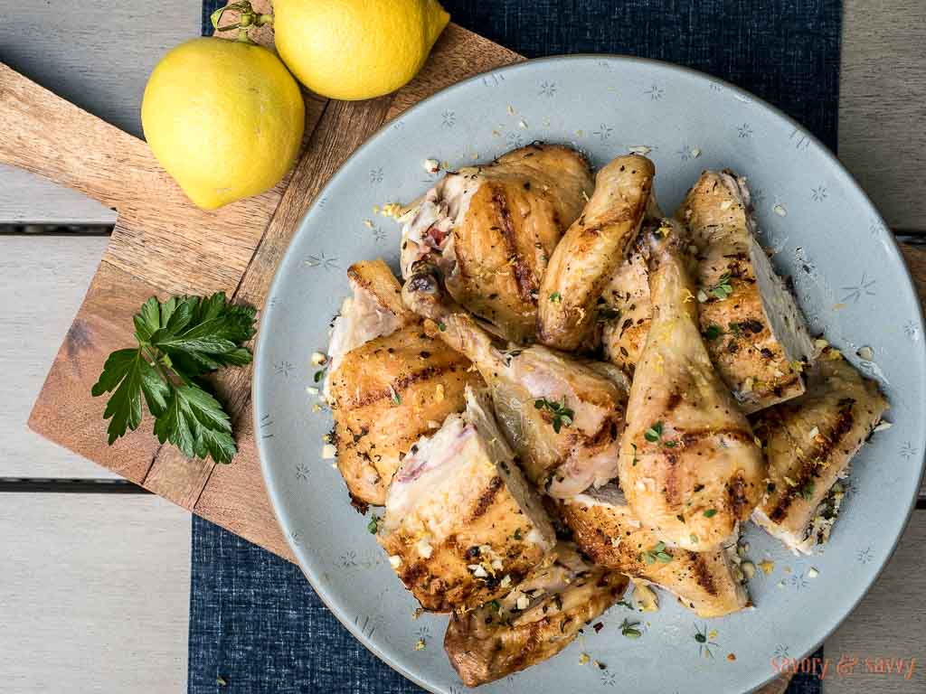 Grilled Butterflied Chicken with Lemon Recipe
